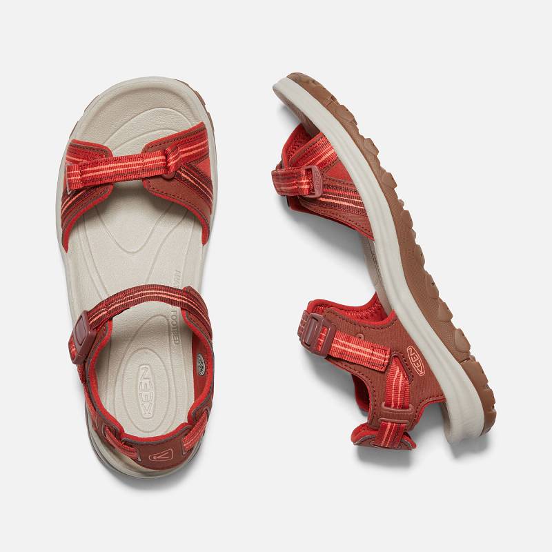 Keen Terradora II Trekkingsandalen Damen DE-41735 Dark Red/Coral - Keen Damenschuhe Rot